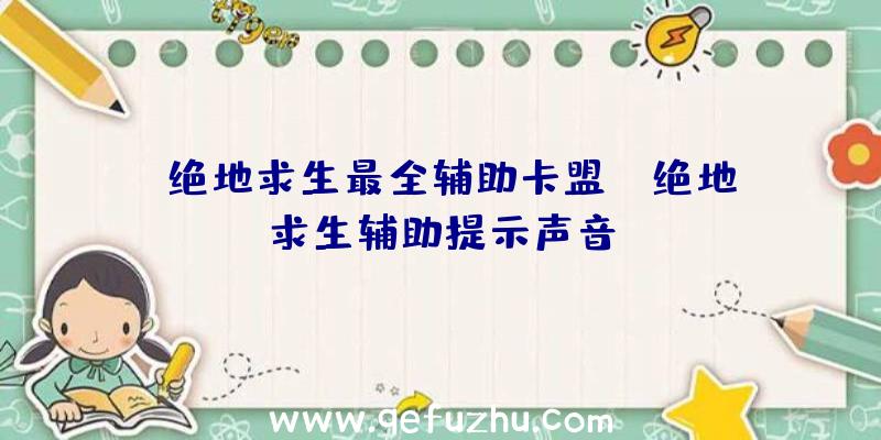 「绝地求生最全辅助卡盟」|绝地求生辅助提示声音